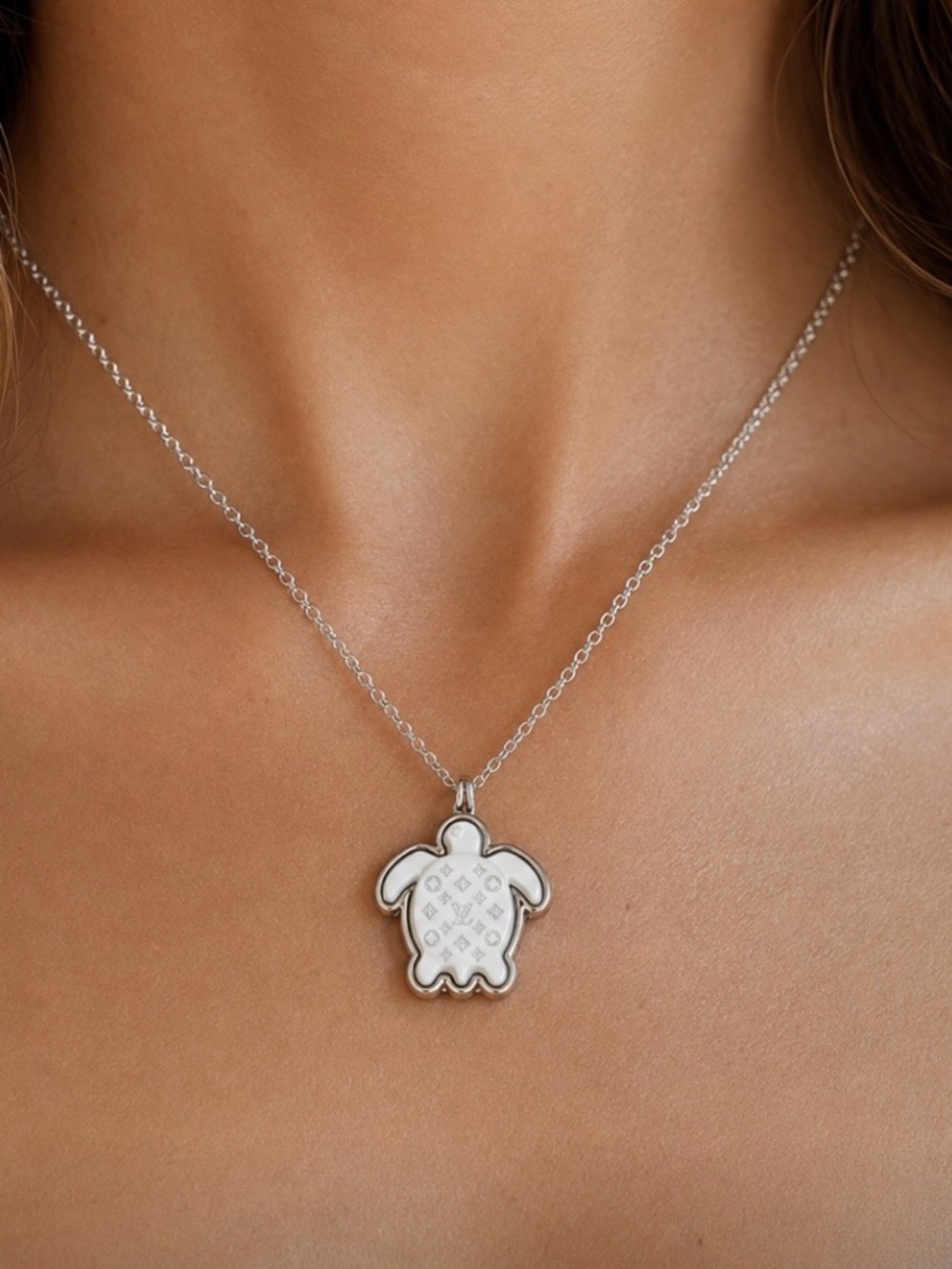 ✨🐢 Upcycled Luxury Inspired Turtle Charm Necklace 🐢✨